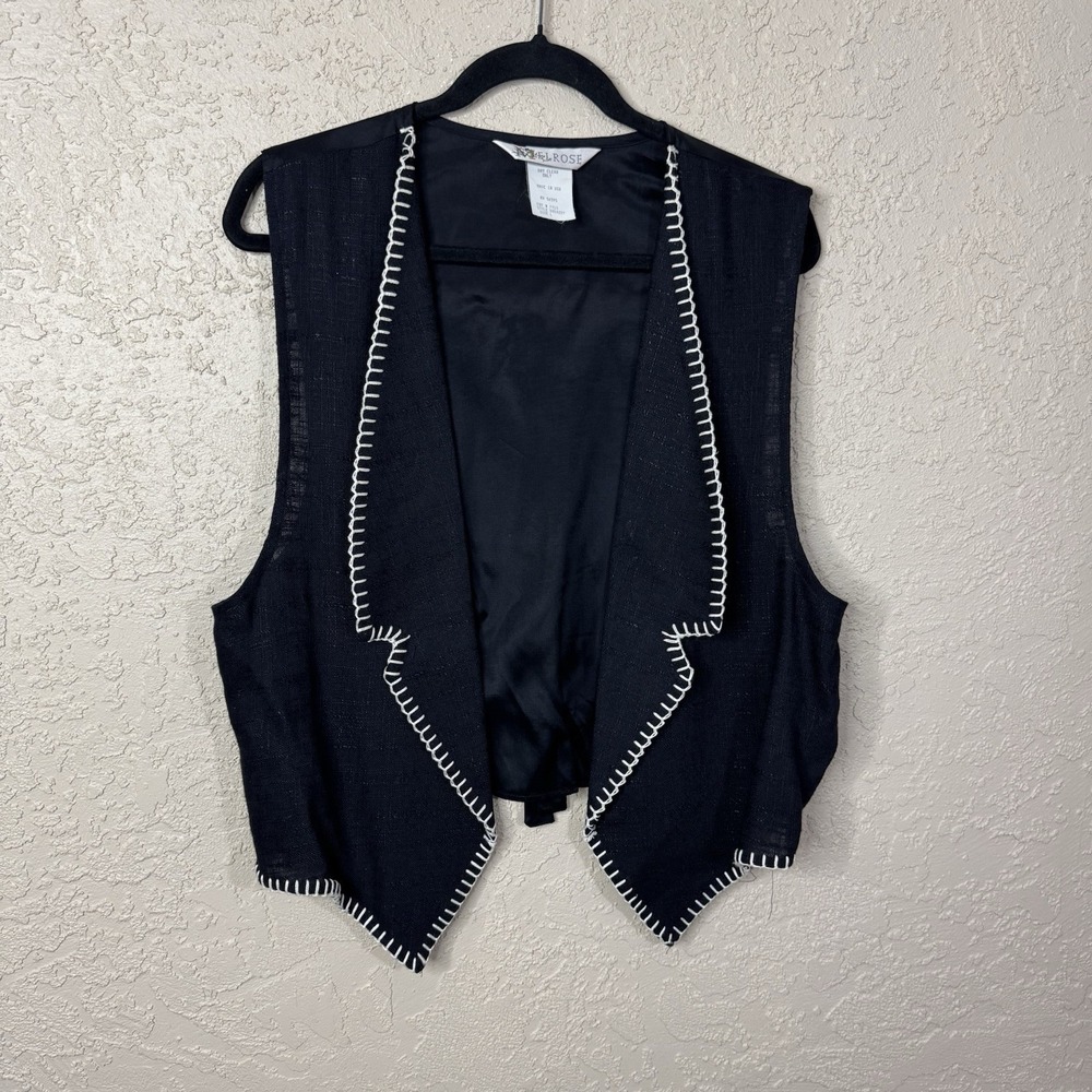 Vintage 80s/90s Western Whipstitch Vest Neutral Gender Size L Made in USA Rodeo